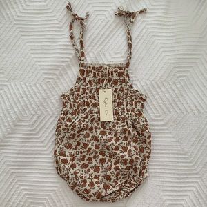 Rylee + Cru Floral Smocked Romper NWT